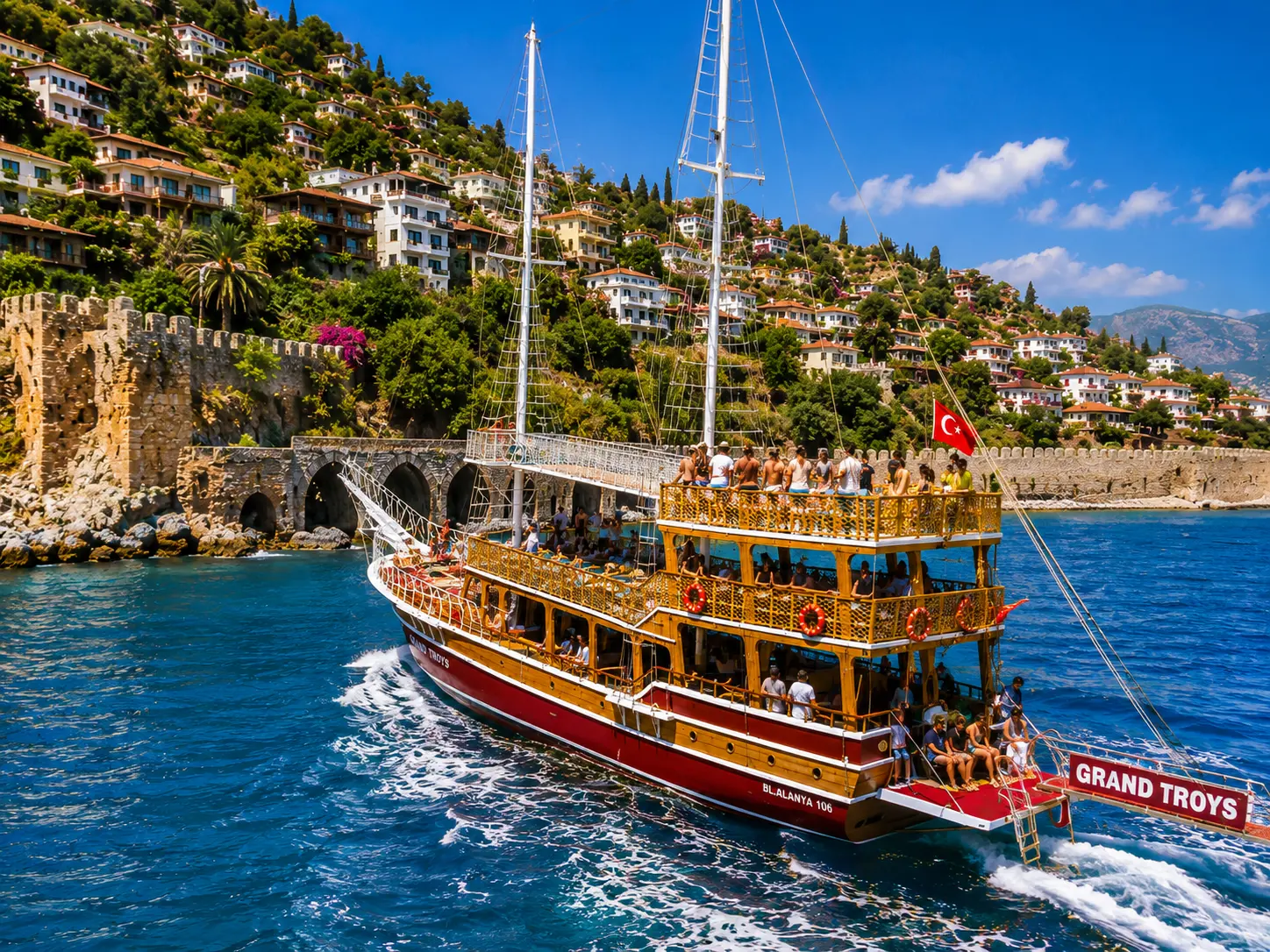 Gruppen-Bootstour mit Mittagessen in Alanya – Kein Alkohol thumbnail
