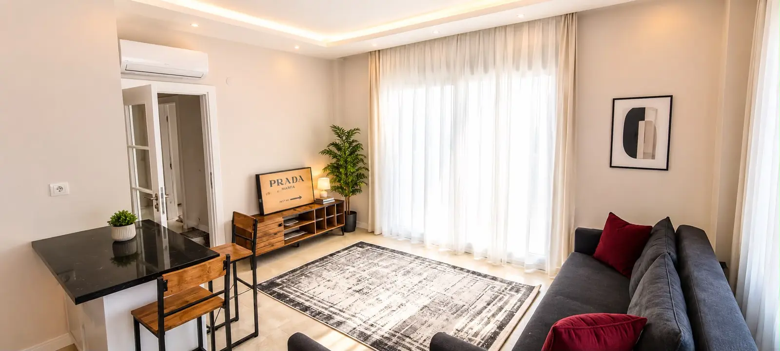 Luxuriöse 1-Zimmer-Wohnung in einem neuen Wohngebäude in Alanya / Tosmur thumbnail